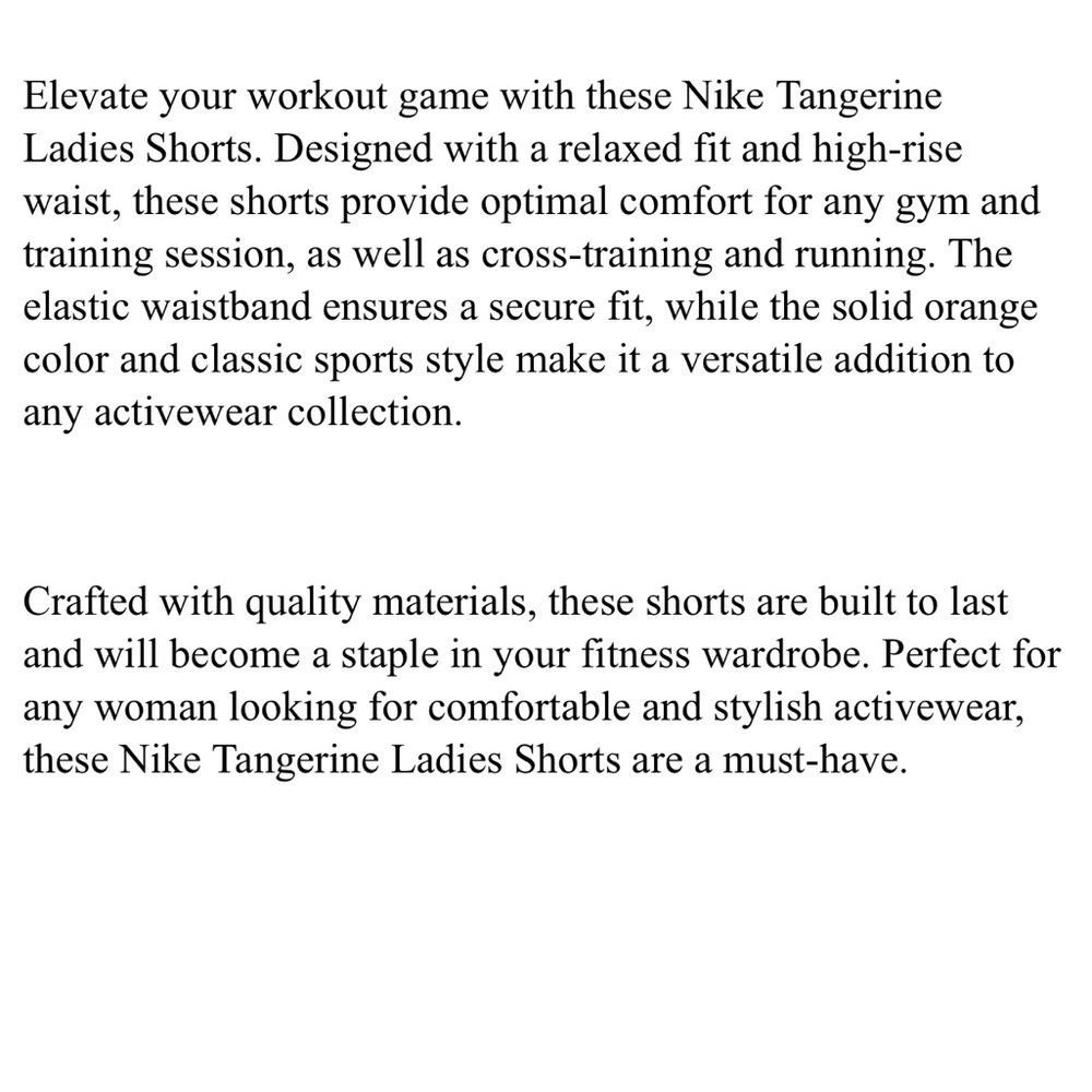 Nike Women’s Shorts Elastic Waist Loose Fit High Rise Size Large Tangerine - Picture 6 of 6